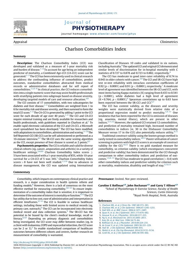 Charlson Comorbidities Index