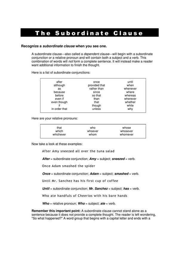 subordinateclause