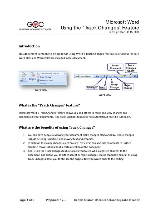 Microsoft Word Using the Track Changes Feature 微软词使用轨道变化功能