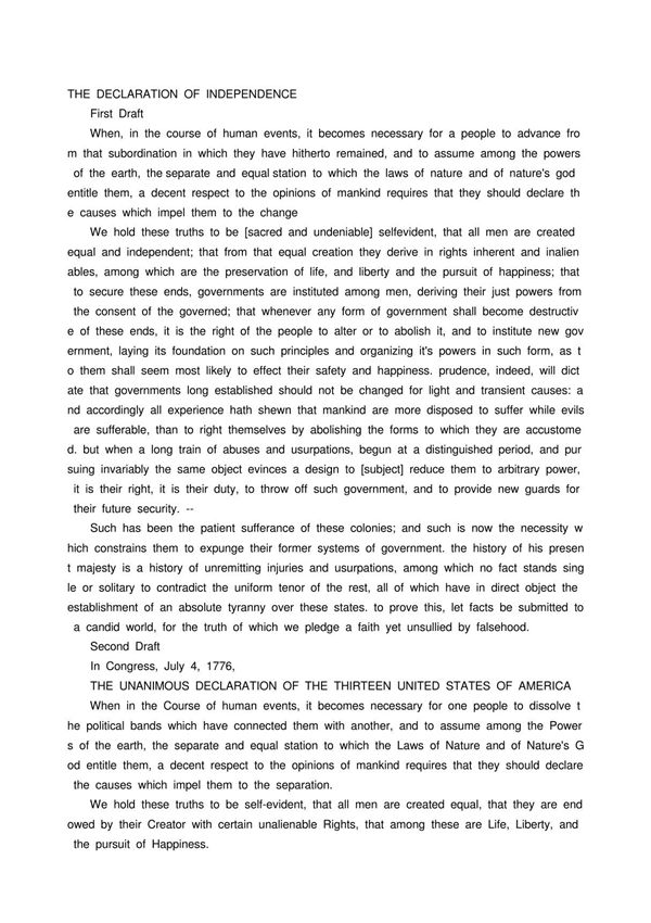 独立宣言 英文版