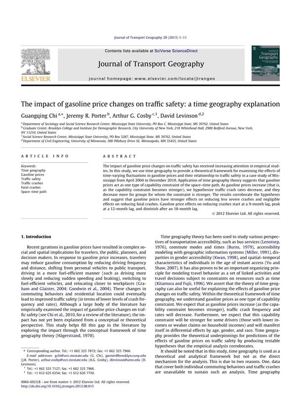journal of transport geography 交通地理杂志