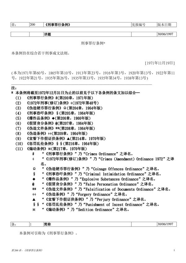 香港法例200章刑事罪行条例