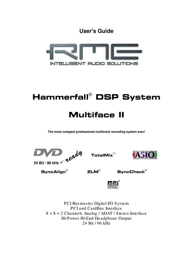 Hammerfall® DSP System Multiface II