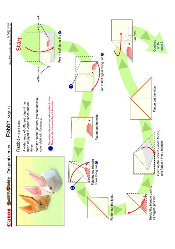 艺术折纸 兔子(图纸及折纸方法)