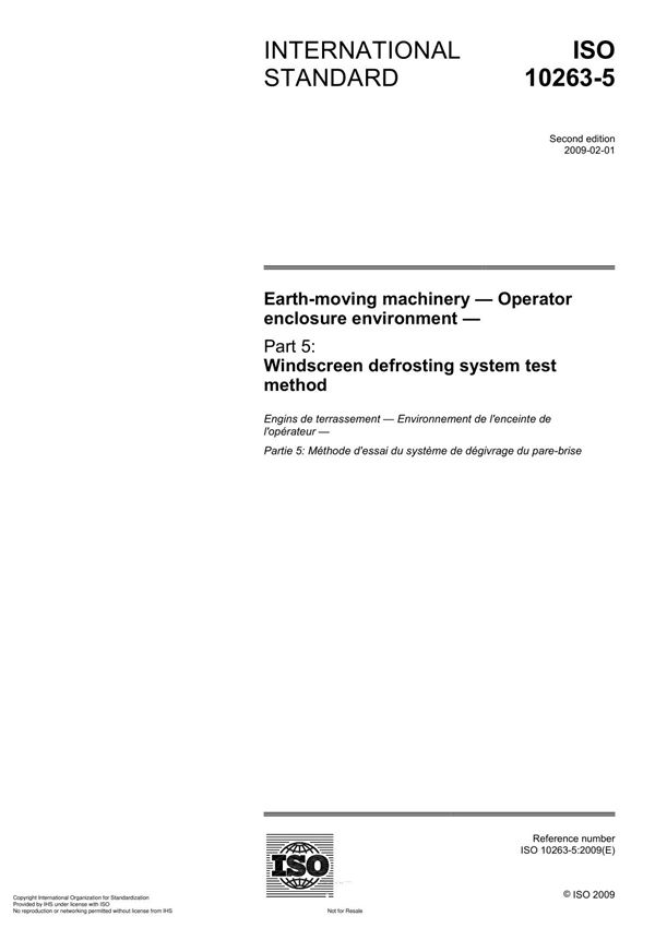ISO 10263-5 Earth-moving machinery Operator enclosure environment