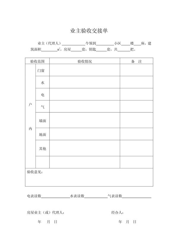 小区物业管理相关协议规定表格汇编
