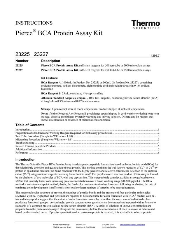 BCA蛋白定量试剂盒(Thermo)使用指南