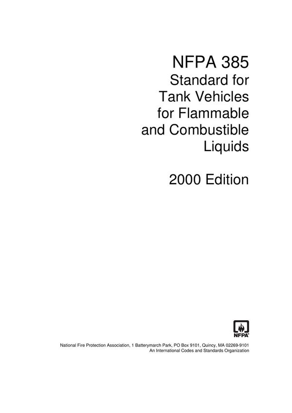 消防标准NFPA 385-2000美国消防协会消防防火国际标准全文下载Fire Protection Standard