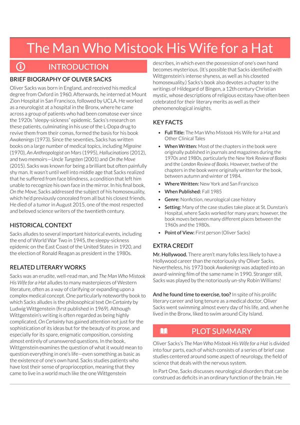 The Man Who Mistook His Wife for a Hat - Classic English Literature西方经典文学作品英文版电子版下载