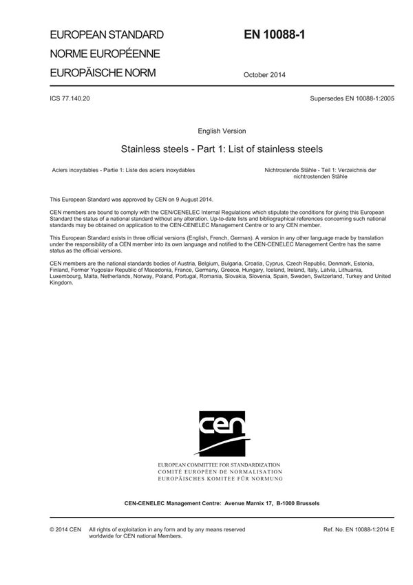 EN 10088-1-2014