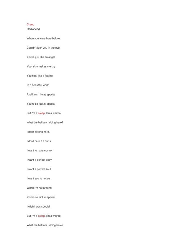 《Creep》 歌词