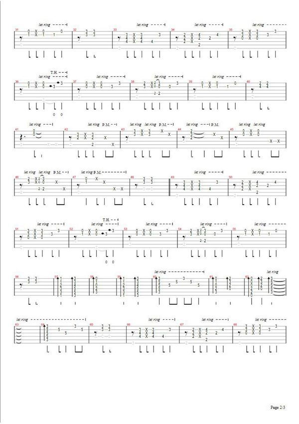 Officially Missing You --吉他谱 六线谱