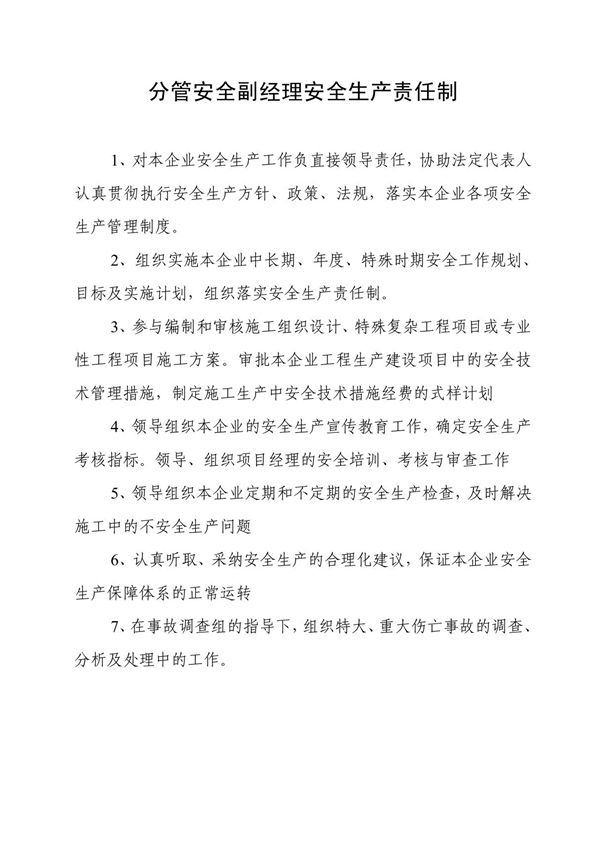 10分管安全副经理安全责任制