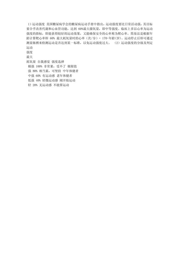 运动强度 分级与判定