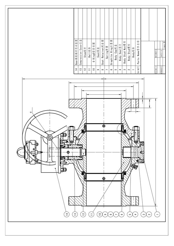 球阀(大尺寸)结构图解