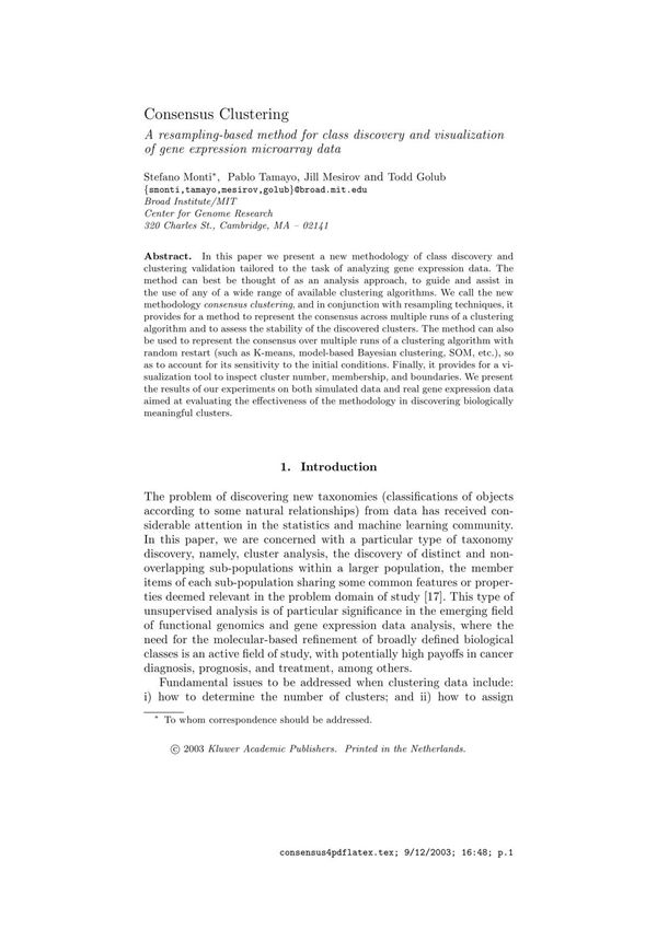 consensus clustering