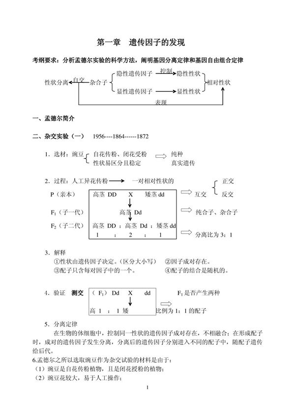 生物必修2知识网络