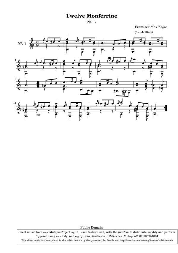 Frantisek Max Knjze《Twelve Monferrine》古典吉他谱集