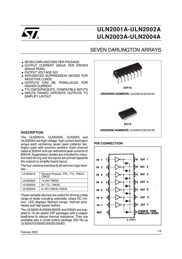 ULN2003英文数据手册