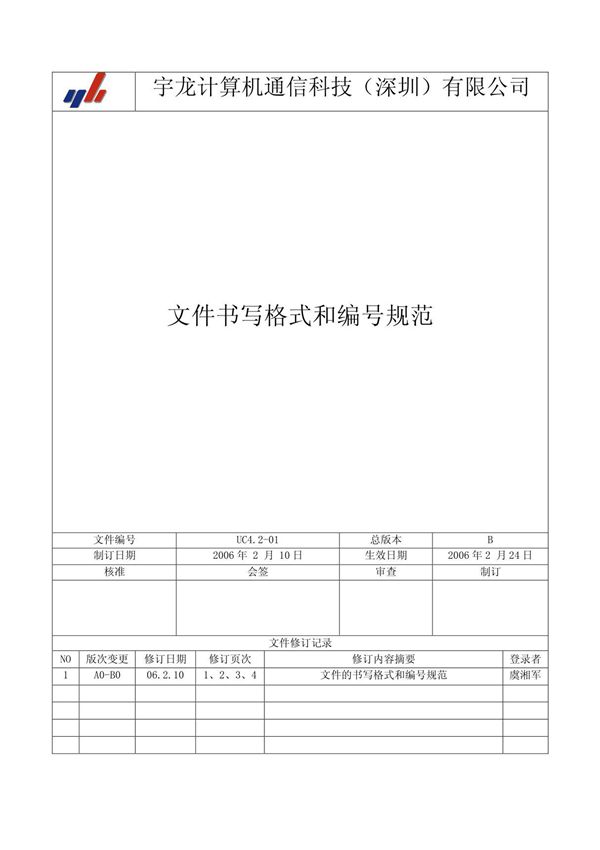 文件书写格式和编号规范