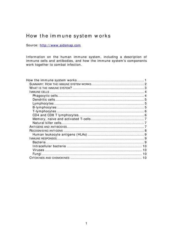 How the immune system works