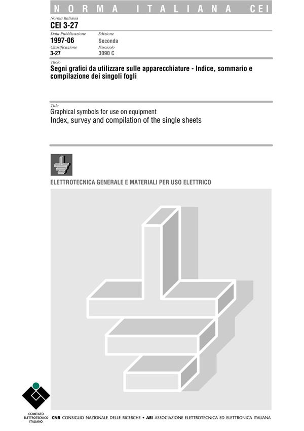 CEI IEC 60417-1 1997 CEI 3-27 Standard国际电工委员会标准 1