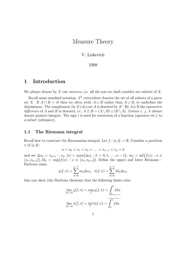Measure Theory and Functional Analysis