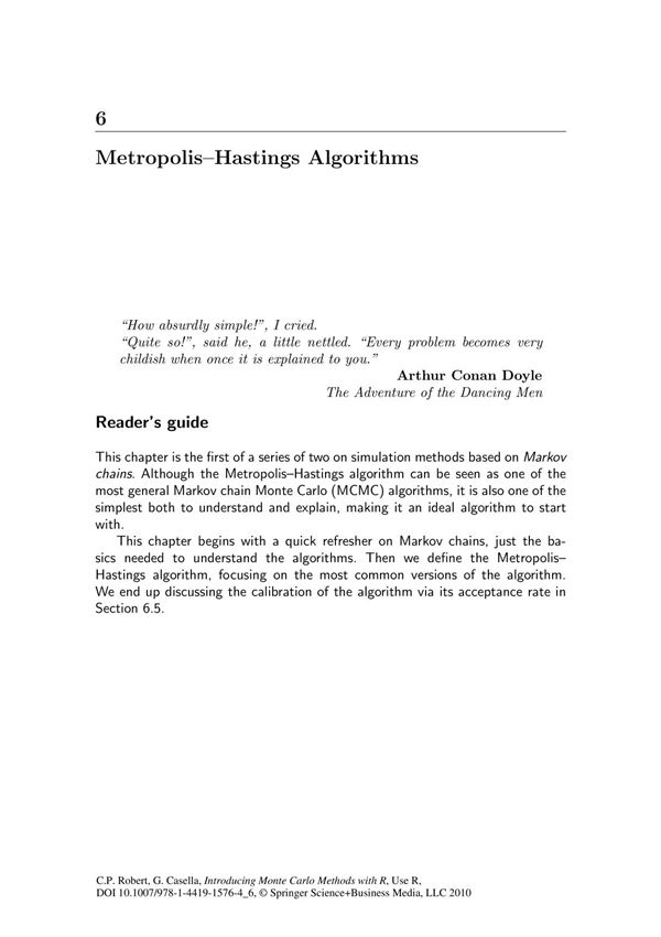 Metropolis–Hastings Algorithms