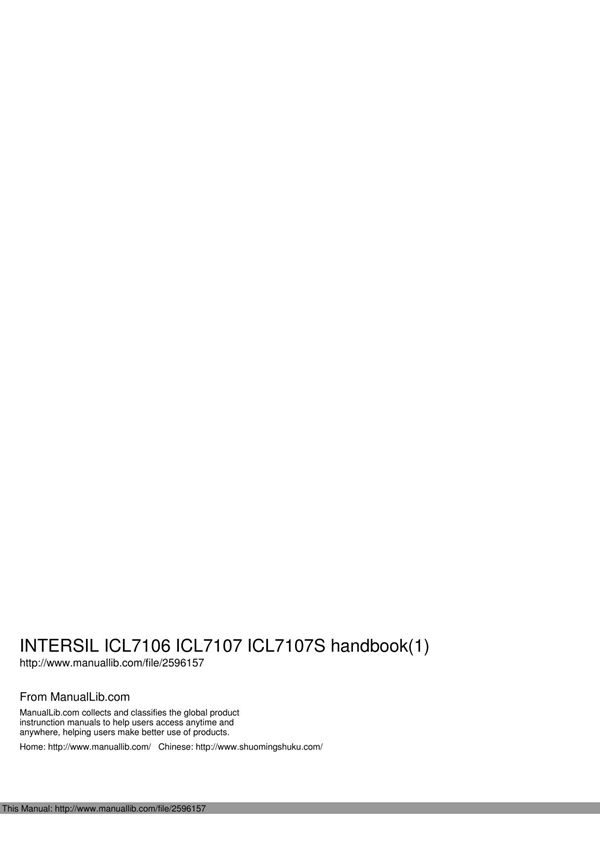 官方说明书INTERSIL ICL7106, ICL7107, ICL7107S 数据手册(1)
