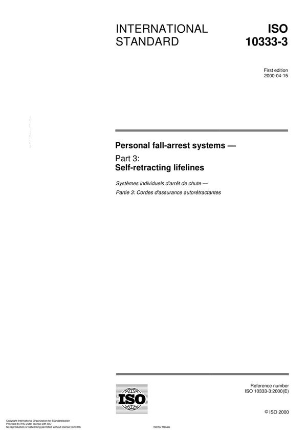 ISO 10333-3 Personal fall-arrest system