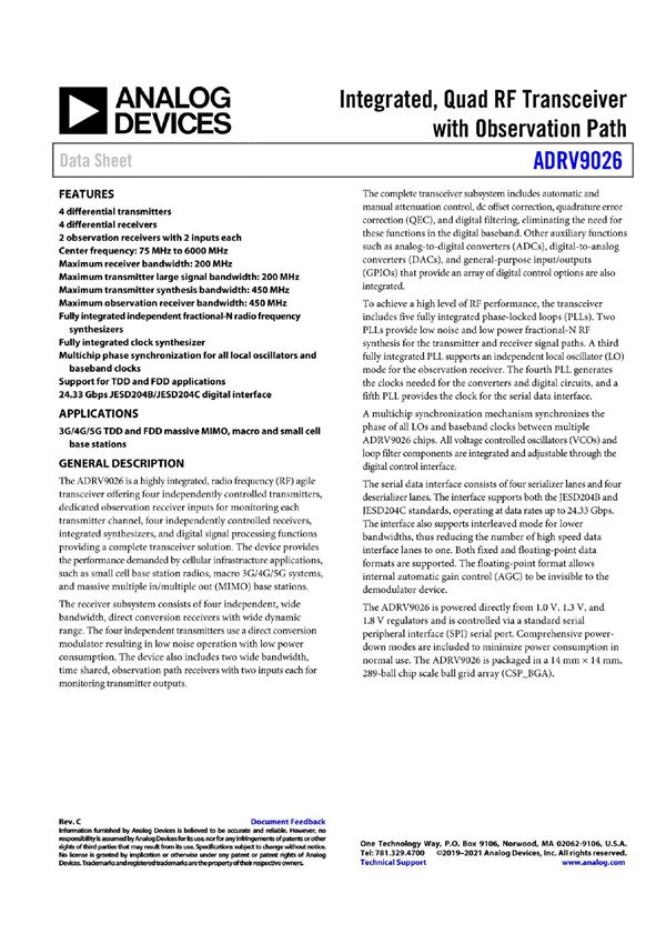 adrv9026 datasheet