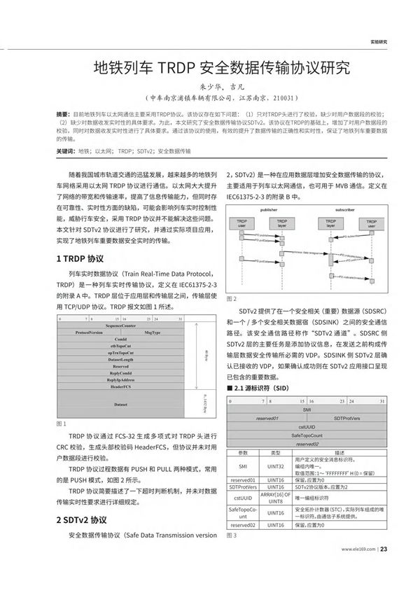 地铁列车TRDP安全数据传输协议研究
