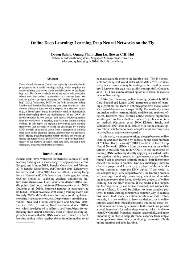 Online Deep Learning  Learning Deep Neural Networks on the Fly