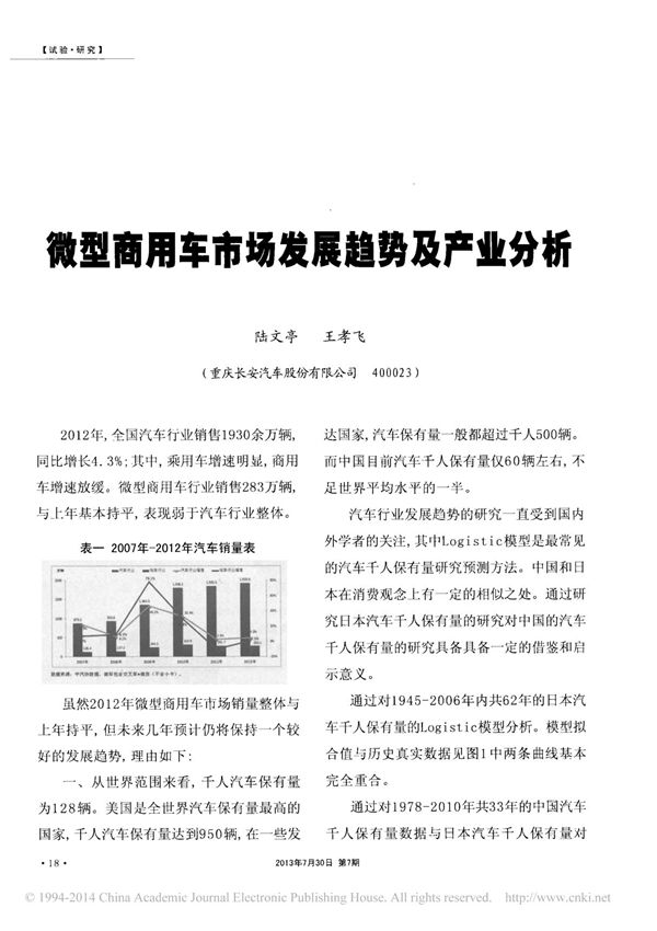 微型商用车市场发展趋势及产业分析