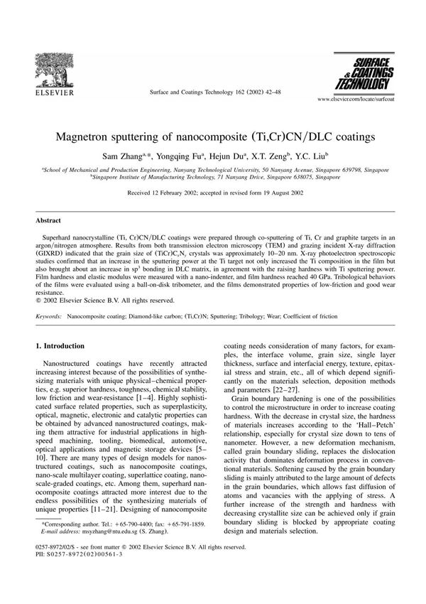 surface and coatings technology 16