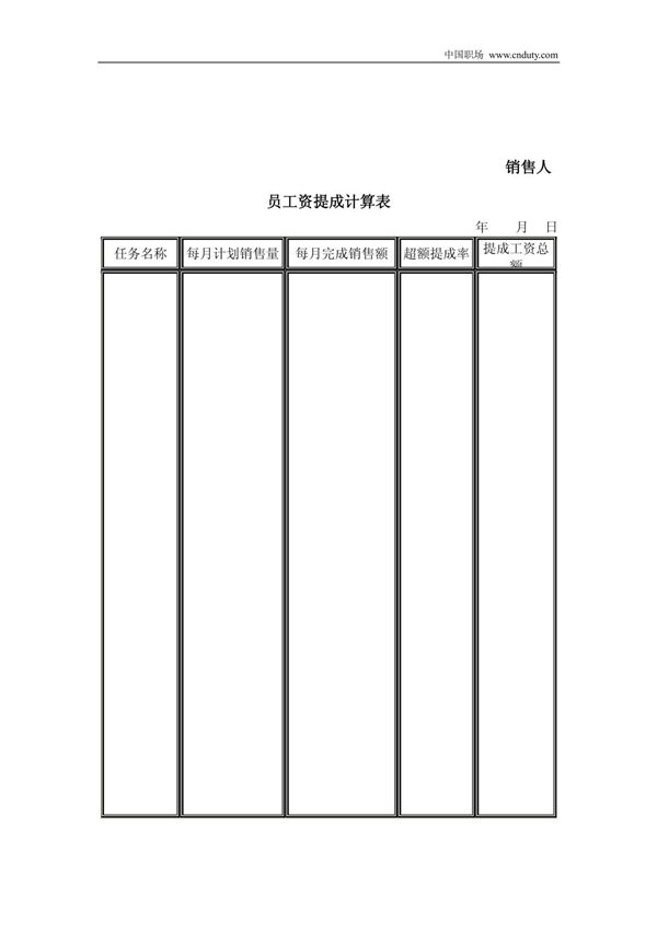 销售人员工资提成计算