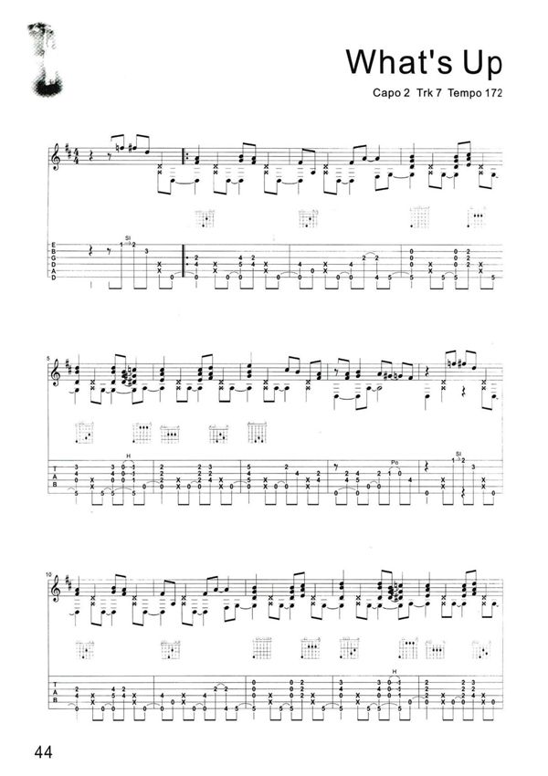 岸部真明原版吉他谱 Whats Up