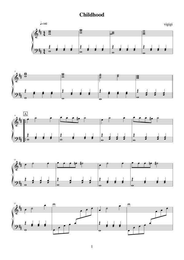 (钢琴谱)Childhood(韩剧《春天华尔兹》插曲)