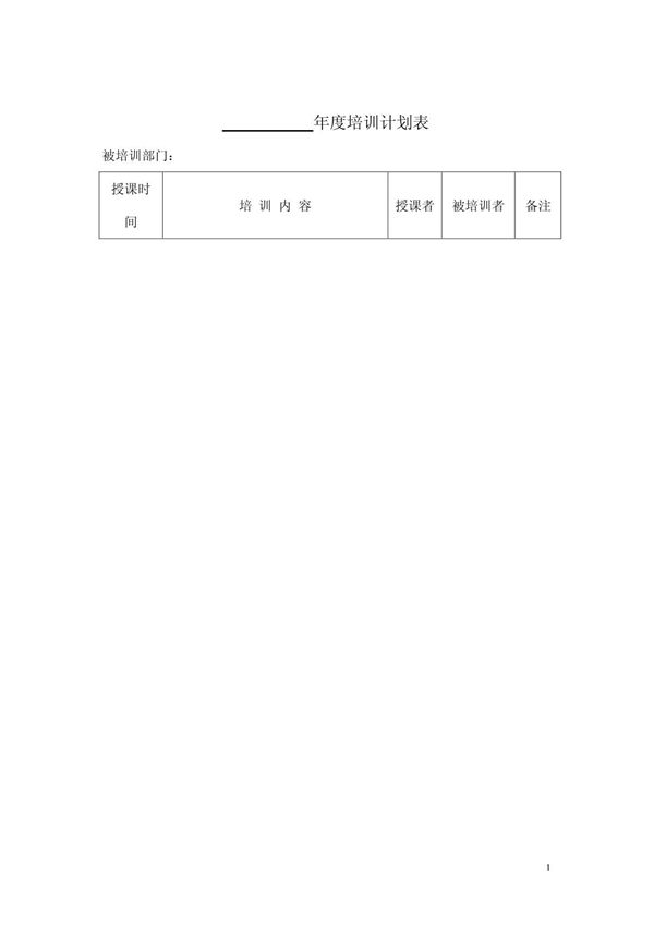 (申办药店)年度培训计划表(含中药)