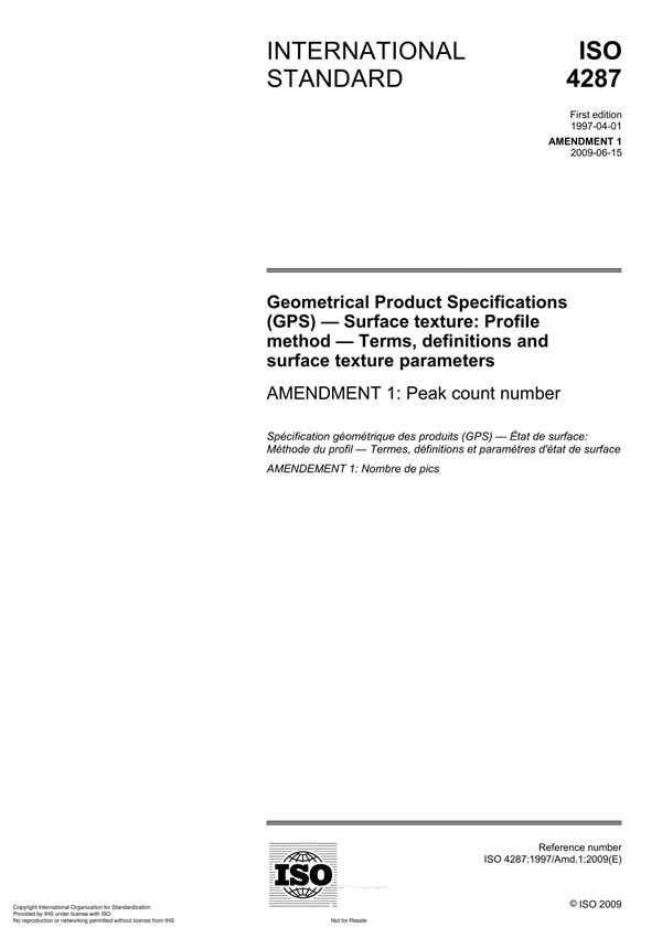 ISO 4287-1997 Amd 1-2009