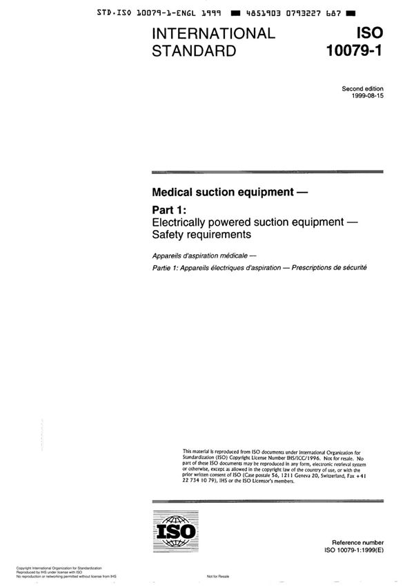 ISO 10079-1 Medical suction equipment