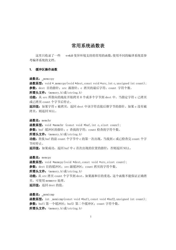 C语言常用系统函数