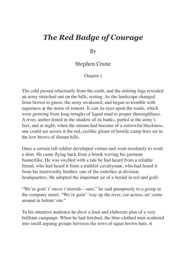 the red badge of courage 红色徽章的勇气