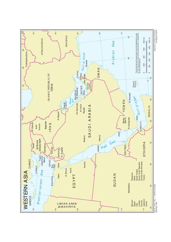 中东地区地图
