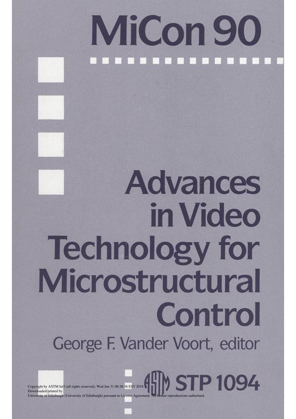 Micon90 Advances In Video Technology For Micro Structural Control(ASTM STP1094-90)