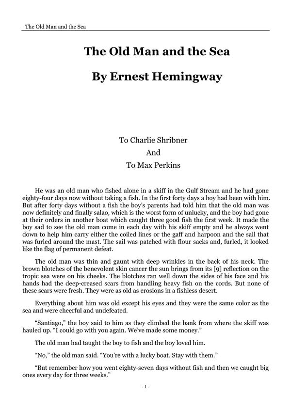 老人与海-The Old Man and The Sea-英文版