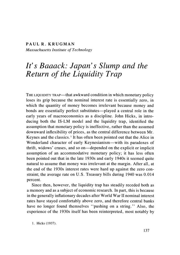 it's baaack japan's slump and the return of the liquidity