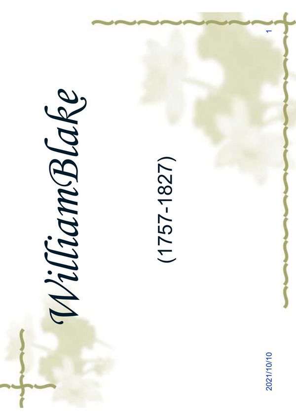 William Blake the chimney sweeper 译文及解析