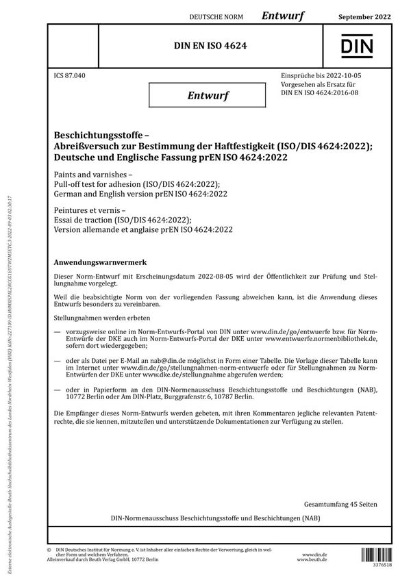 DIN EN ISO 4624-2022