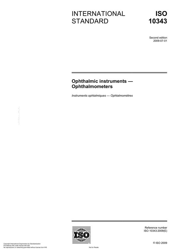 ISO 10343 Ophthalmic instruments  Ophthalmometer